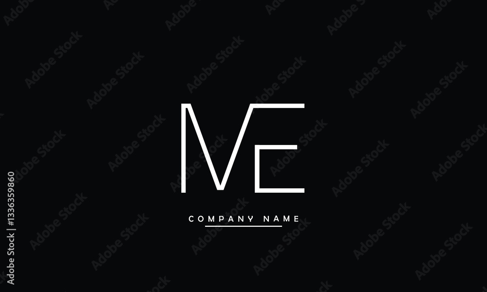 ME, EM, M, E Abstract Letters Logo Monogram ME, EM, M, E Abstract Letters Logo Monogram