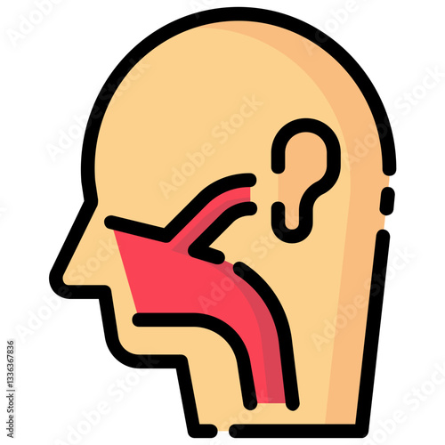 otorhinolaryngology vector filled outline icon