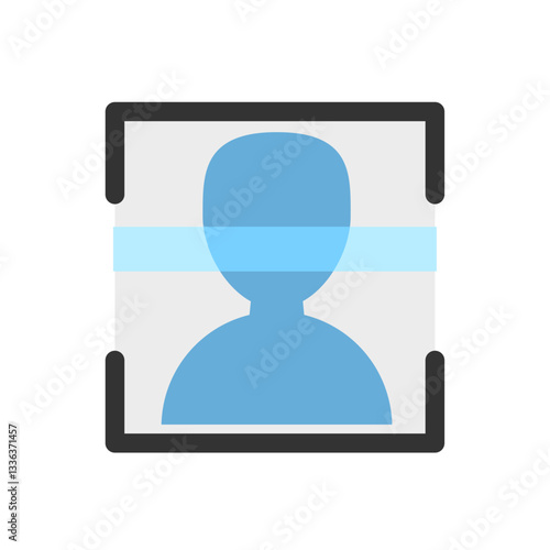 Biometric face recognition. The feature to identify and verify someone identity. Vector illustration