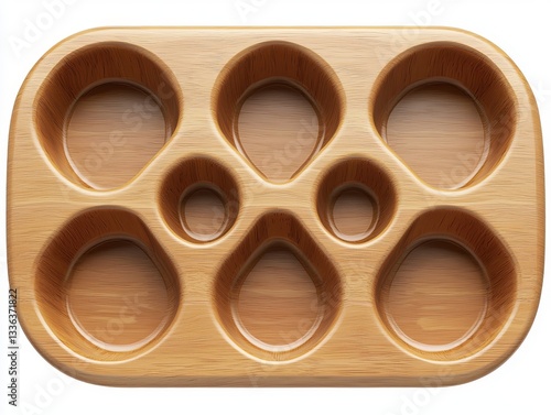 Bamboo Serving Tray with Six Compartments Suitable for Snacks, Condiments, and Dipping Sauces for Entertaining Guests