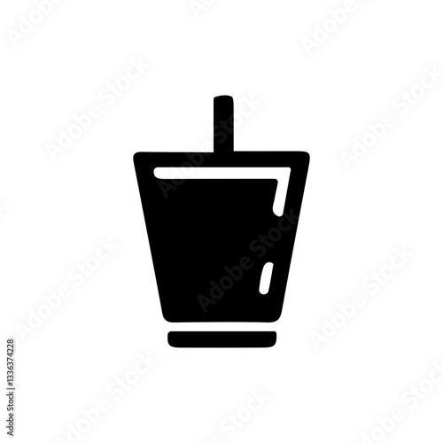 Cup with drinking straw icon in SVG with transparent background