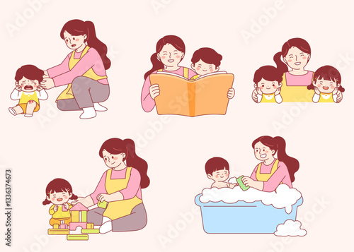 childcare, daycare centers, childcare teachers, housewives, care support, single-parent families, children, government support,