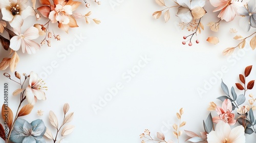Romantic Pastel Floral Borders for Wedding Celebrations and Lovely Events in a Soft Aesthetic Style