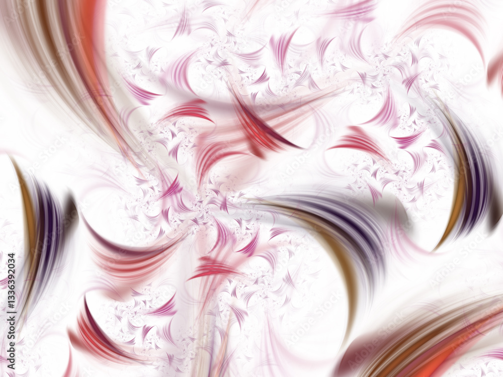 Fototapeta premium Multi Color Blur Bright Background. Fractal Twirl Curved Lines