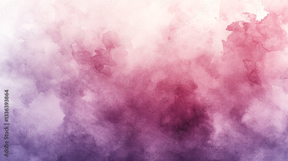 Obraz premium An abstract painting displaying purple pink and white watercolor effects