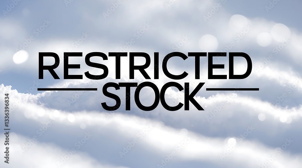 Fototapeta premium Restricted stock label on abstract snowy background in winter season