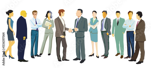 Einstellung und Einigung mit einer Gruppe von  Mitarbeitern illustration..eps