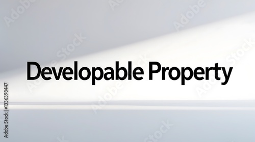 Clear typography emphasizing the concept of developable property in a minimalist setting