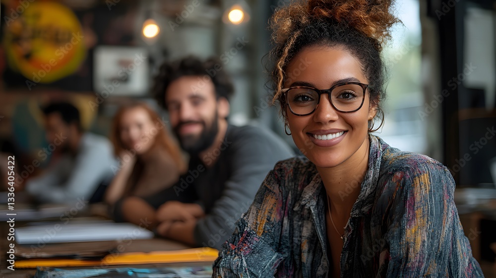 Obraz premium Professional manager supporting employees in a collaborative work environment