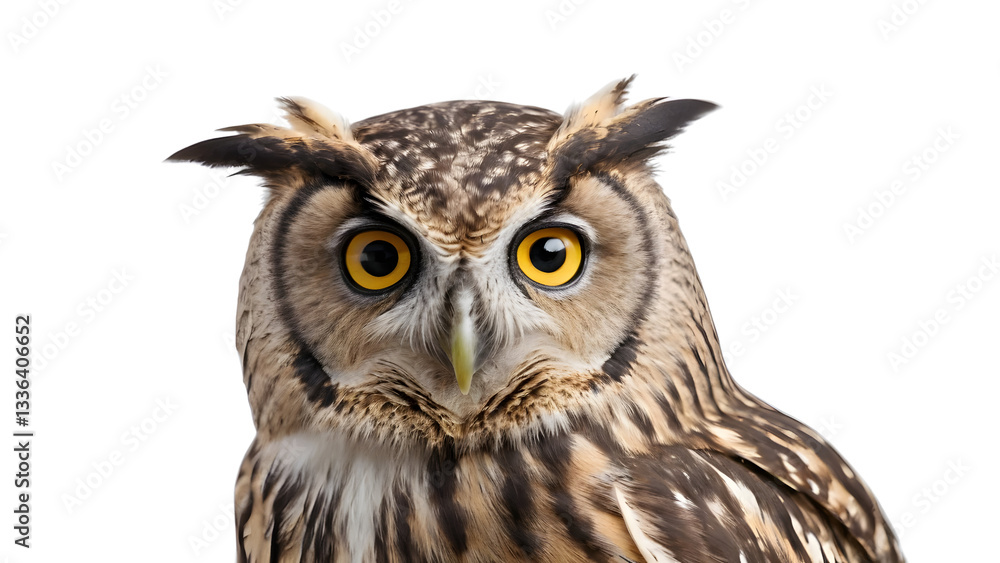 Portrait of Eurasian Eagle-Owl isolated on transparent background. Portrait of Eurasian Eagle-Owl isolated on transparent background.