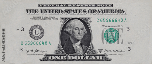 Obraz na płótnie Elements of 1 US dollar banknote w salonie