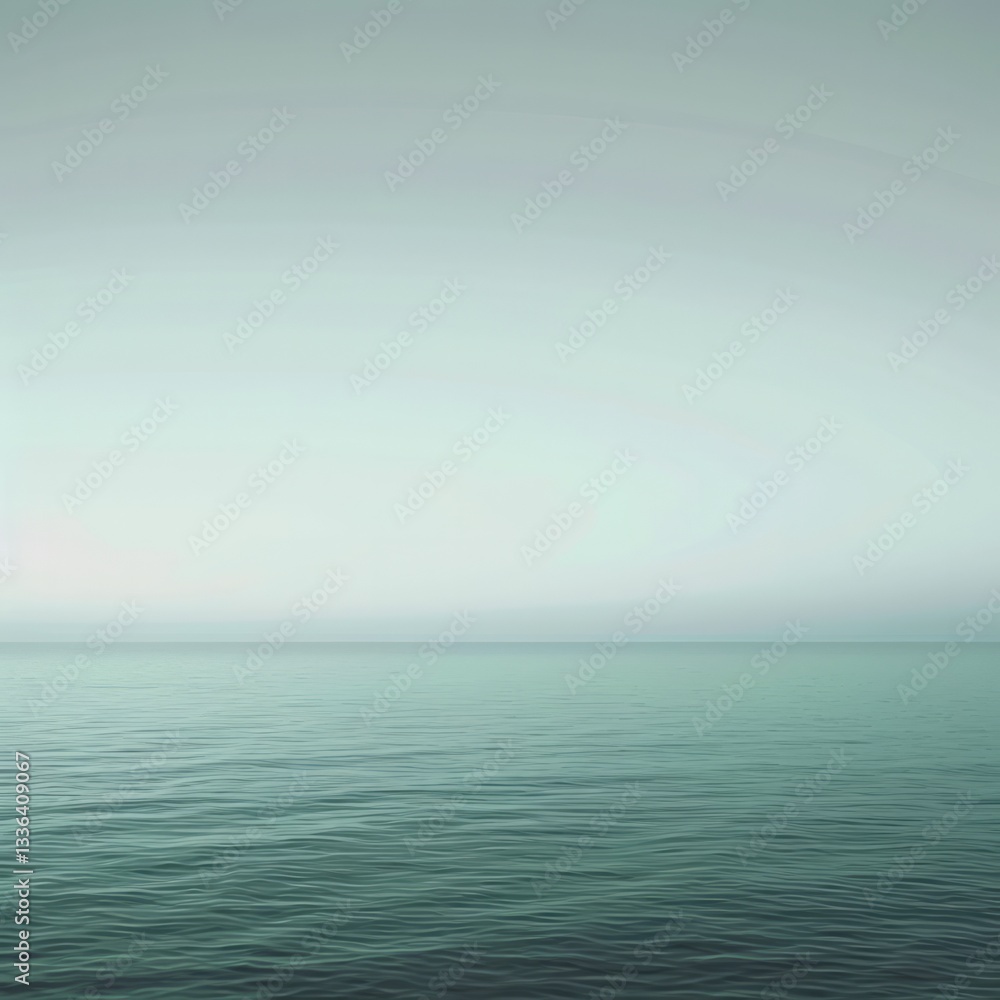 Fototapeta premium A pale teal background evokes the feeling of water, with a soft gradient that adds depth and dimension to the scene