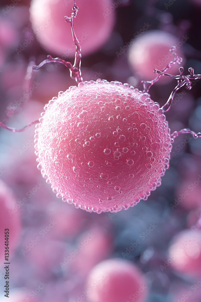 Sperm reproduction cell observed in natural environment under microscope with light pink color Sperm reproduction cell observed in natural environment under microscope with light pink color
