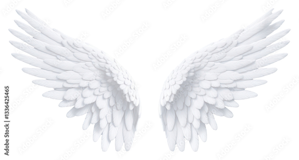 Obraz premium PNG Angel wings shaped is a cloud white pattern circle.