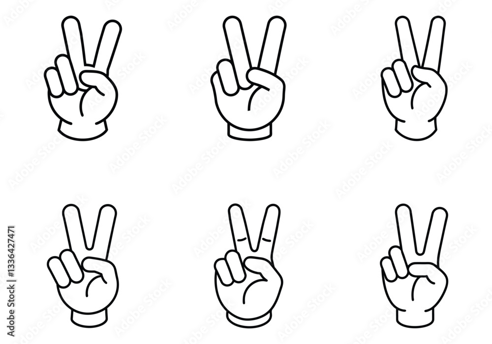 Vector Illustration of Peace Signs minimalist black line art style on a white background Vector Illustration of Peace Signs minimalist black line art style on a white background