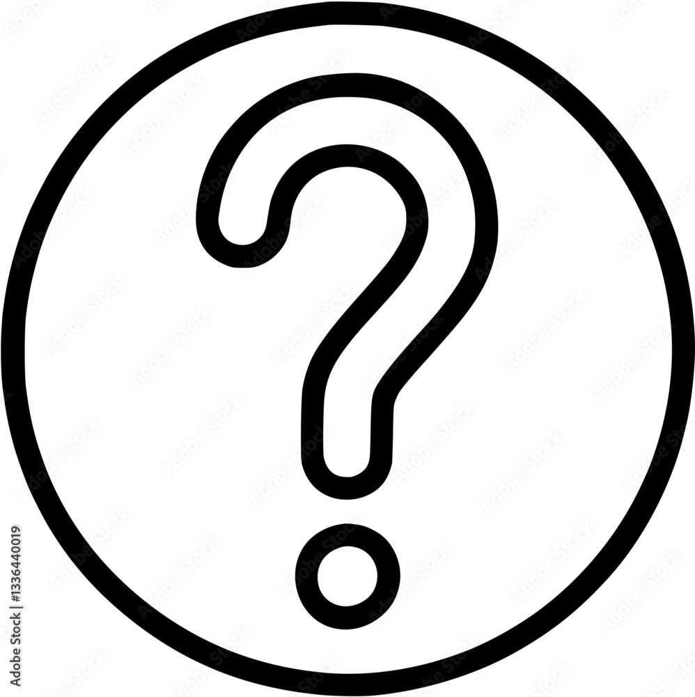 Help question mark in outline icon style, UX UI theme. Help question mark in outline icon style, UX UI theme.