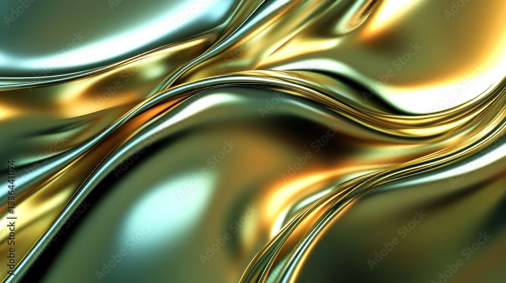 Liquid Gold Swirls, Abstract Background Liquid Gold Swirls, Abstract Background