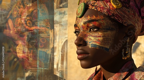 Creating ai-generated artwork inspired by traditional cult gigapixel digital gallery art installation virtual environment immersive experience