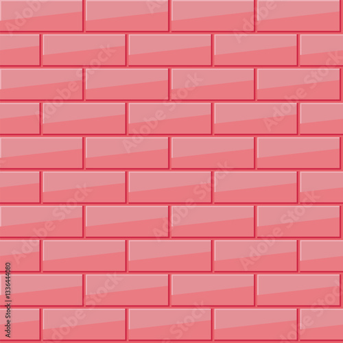 Architecture rustication pink bricks with pink grout texturised
