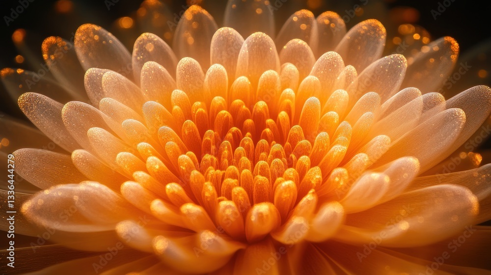 A close up detailed image of a vibrant orange flower A close up detailed image of a vibrant orange flower