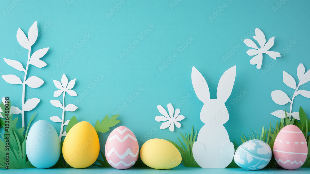 easter day with pastel eggs and background easter day with pastel eggs and background