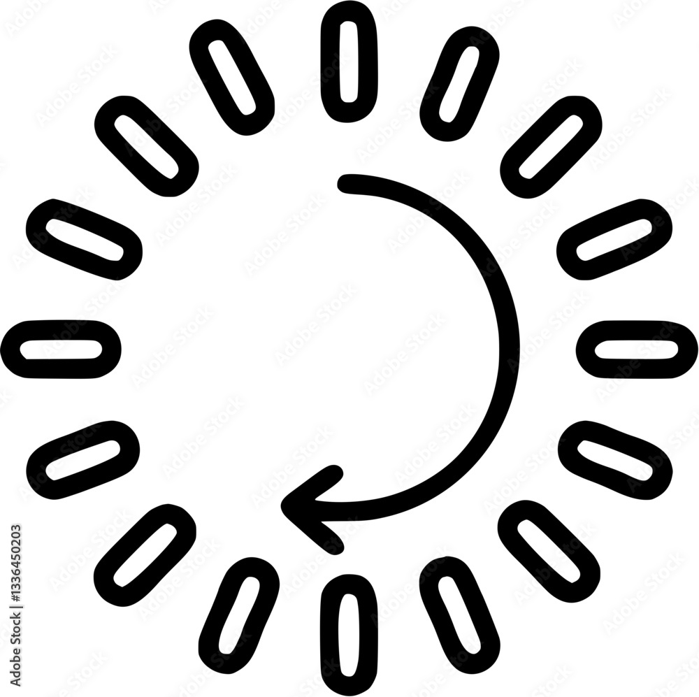 Fototapeta premium Loading spinner in outline icon style, Notifications and status theme.