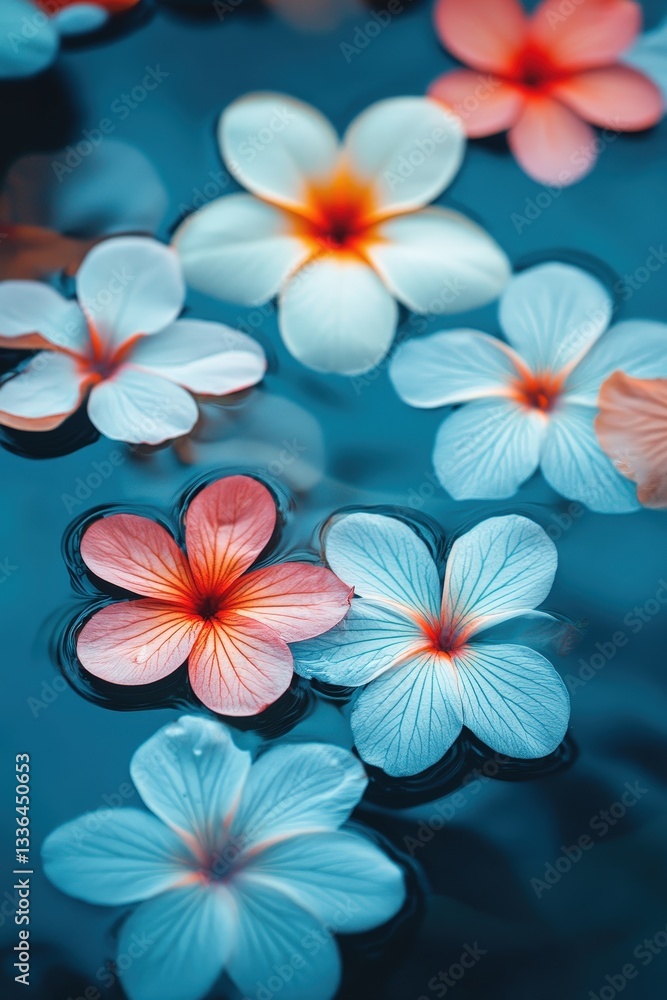 Naklejka premium Flowers example in a tropical pond. Selective focus.