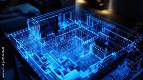 Fototapeta Naklejka Na Ścianę i Meble -  Transparent Interior Floorplan, Smart Home Design, Virtual Layouts