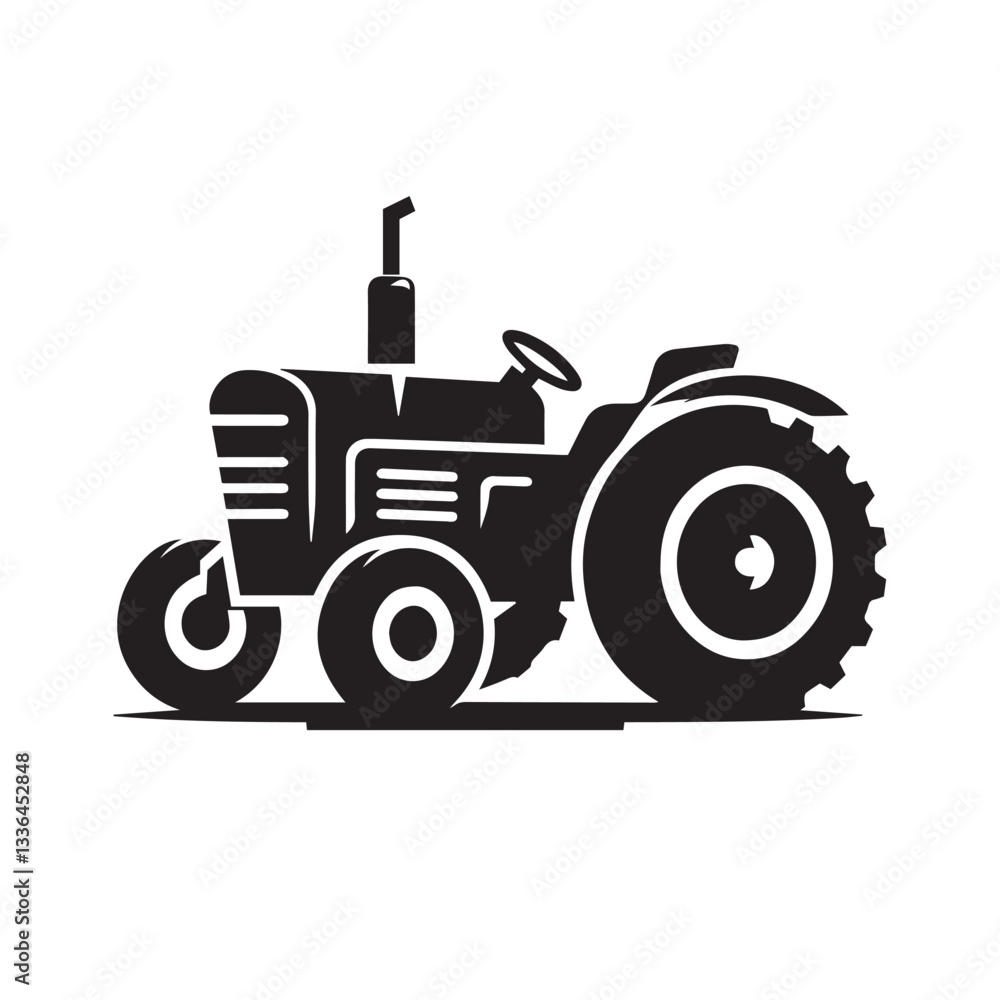 Obraz premium tractor vector silhouette.