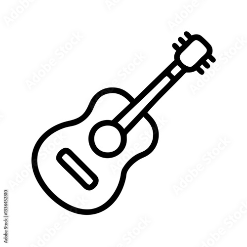 Guitar icon on transparent background, musical instrument illustration, vector design