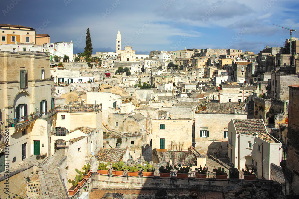Naklejka premium Amazing view of The Old town of Matera, Italy