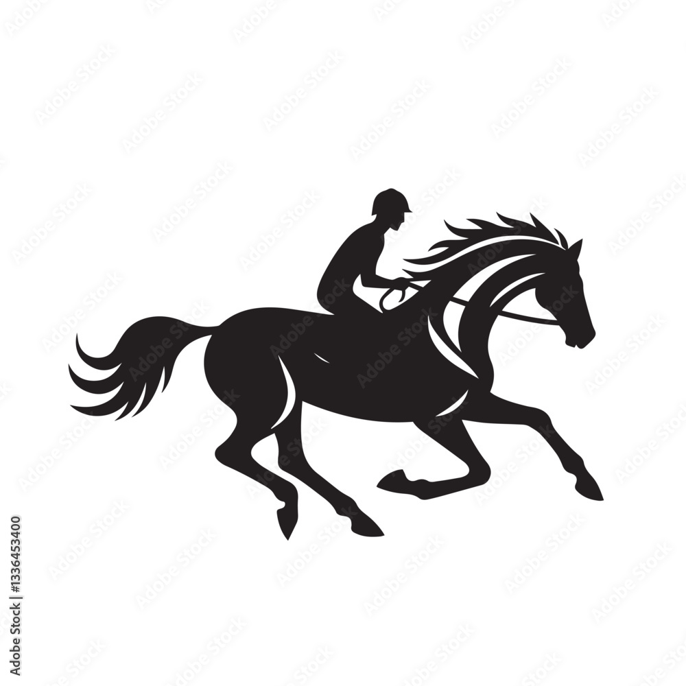 silhouette of a horse rider vector design. silhouette of a horse rider vector design.