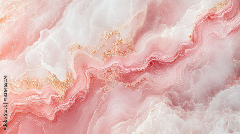Abstract Marble Texture Background in Soft Pink and White Shades with Elegant Golden Veins Abstract Marble Texture Background in Soft Pink and White Shades with Elegant Golden Veins