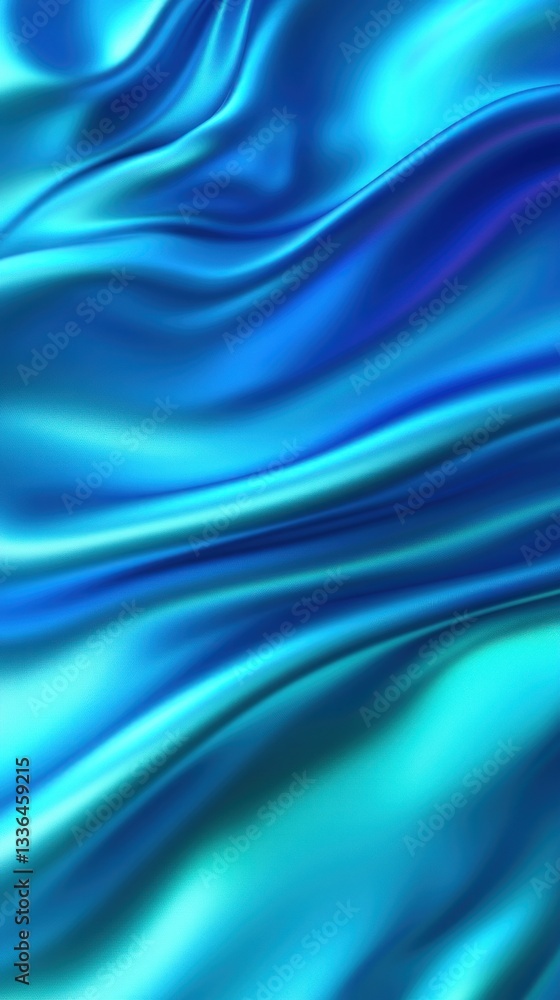 Fototapeta premium Abstract blue fabric showing flowing waves and elegant smooth textures
