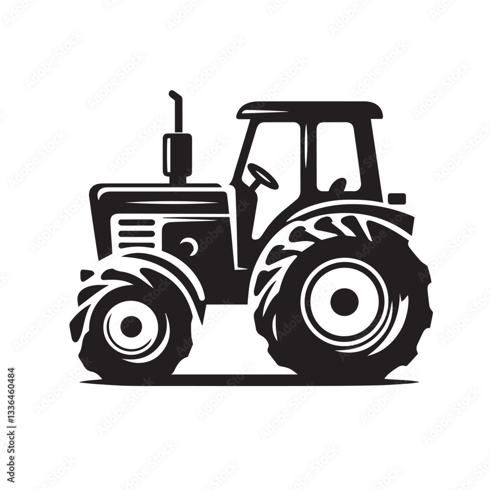 Tractor isolated on white background. Tractor vector logo, icon Tractor isolated on white background. Tractor vector logo, icon