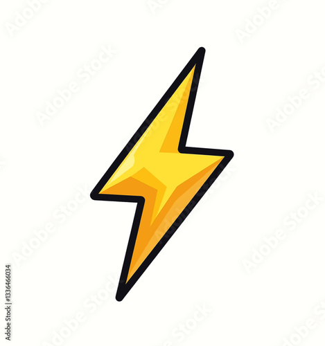 Cartoon Yellow Lightning Bolt with Black Outline Free Download Cartoon Yellow Lightning Bolt with Black Outline - GFXLoad