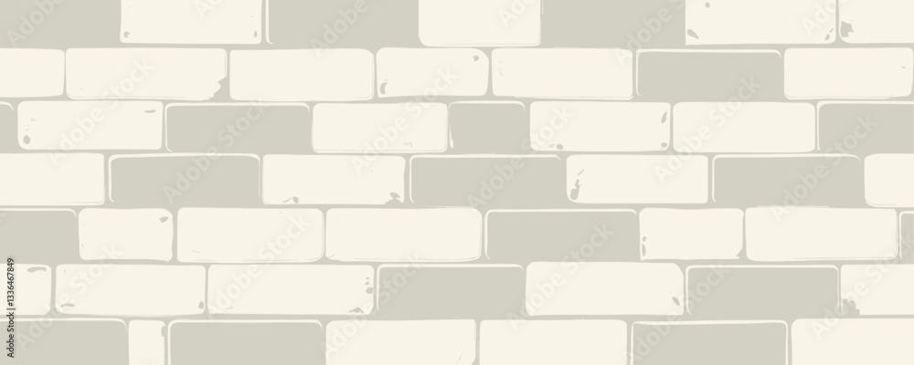 Obraz premium Gray and White Brick Wall Pattern Background