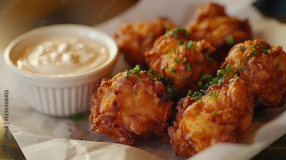 Delicious crispy fried cheese balls with creamy dip tasty appetizer food hot menu meal herb snack Delicious crispy fried cheese balls with creamy dip tasty appetizer food hot menu meal herb snack