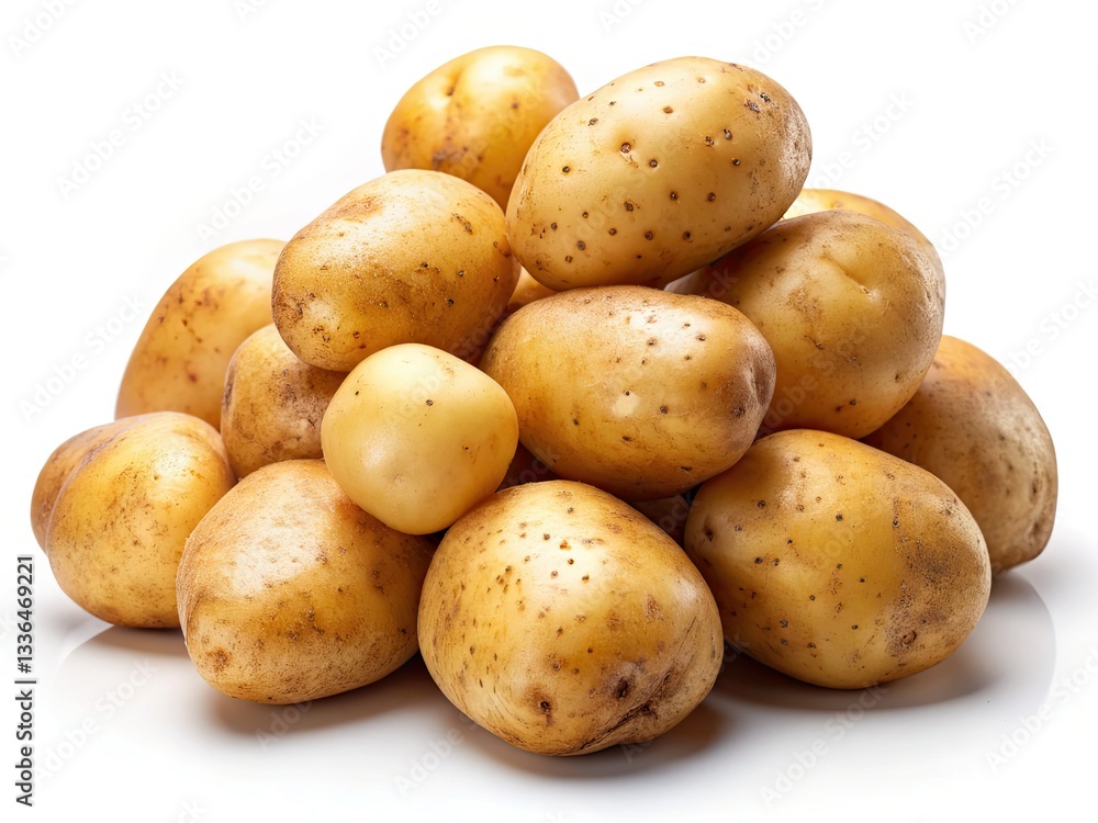Crisp, high-resolution potato images, isolated on white, perfect for culinary or food blogs. Crisp, high-resolution potato images, isolated on white, perfect for culinary or food blogs.