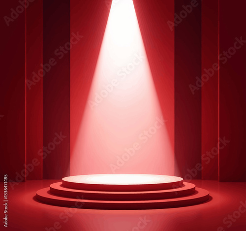 Red Stage with Spotlight 
