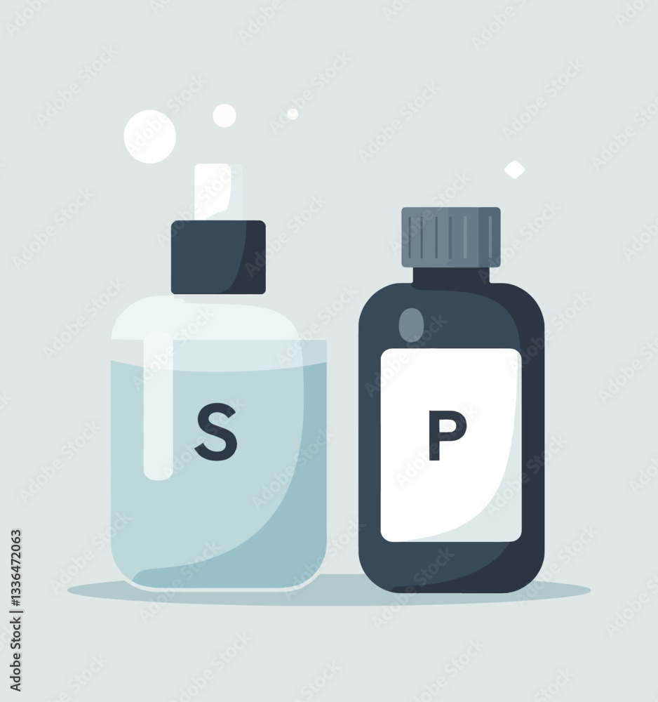Fototapeta premium Salt and Pepper Shakers on Light Gray Background