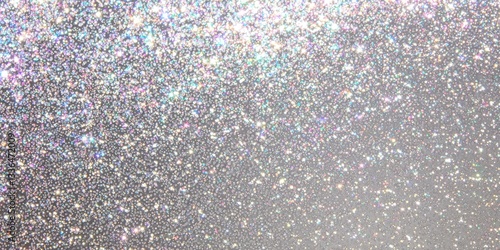 Holographic Silver Glitter Texture with Iridescent Sparkle