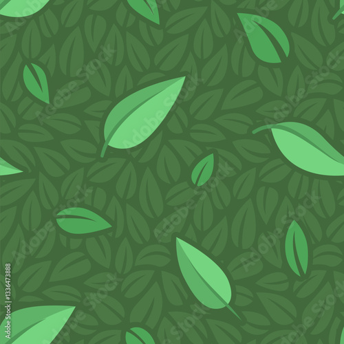 Tile pattern with lush green foliage