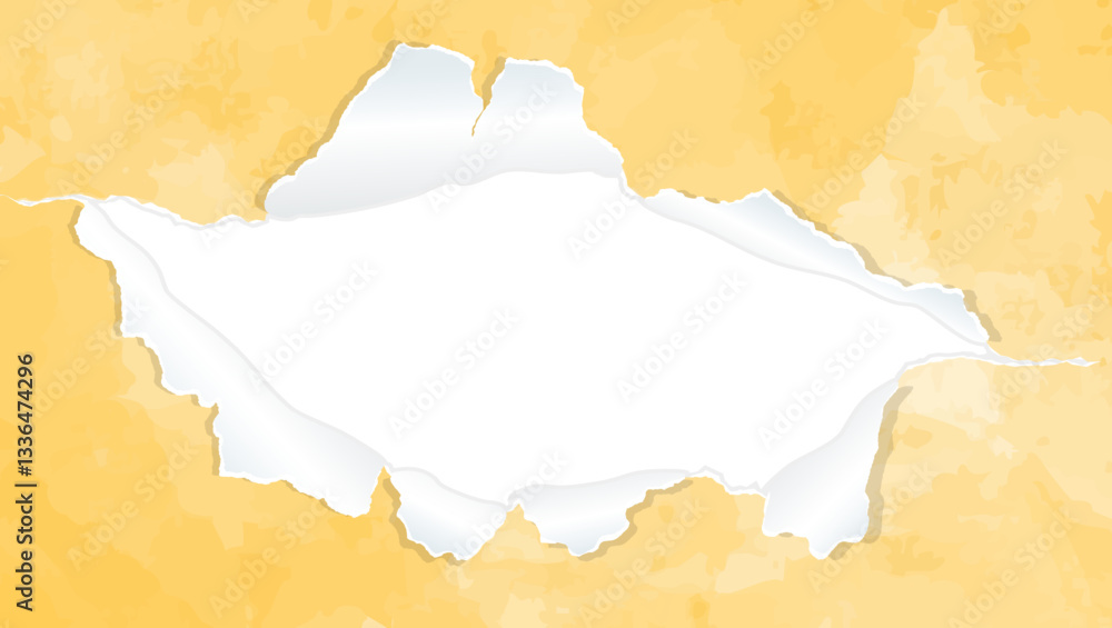 Obraz premium 穴の空いた紙、背景フレーム、水彩カラー