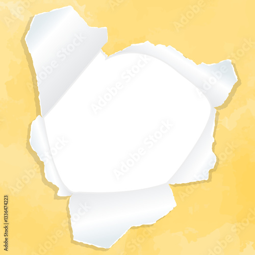 穴の空いた紙、背景フレーム、水彩カラー、正方形サイズ