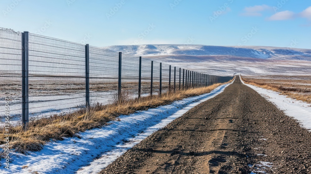 Winter Landscape: A Long Road to the Snowy Hills Winter Landscape: A Long Road to the Snowy Hills