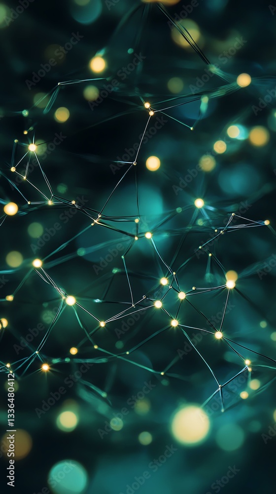 Fototapeta premium electronic components Abstract network with glowing connections and dots.