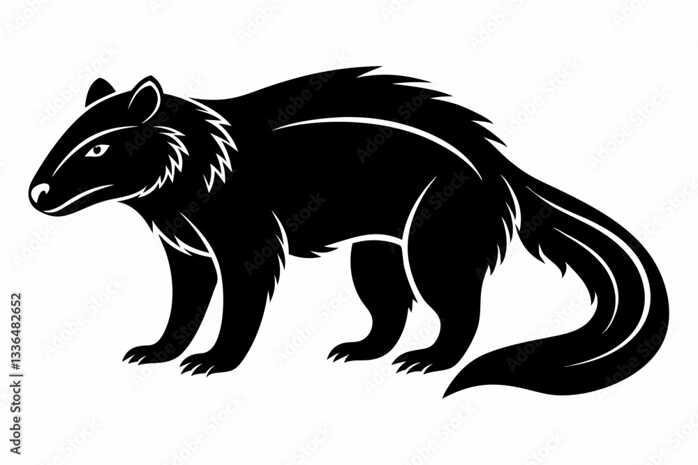 Fototapeta premium binturong line art silhouette vector illustration