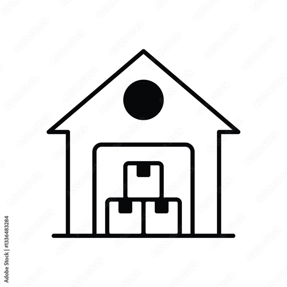 Warehouse vector icon stock illustration Warehouse vector icon stock illustration
