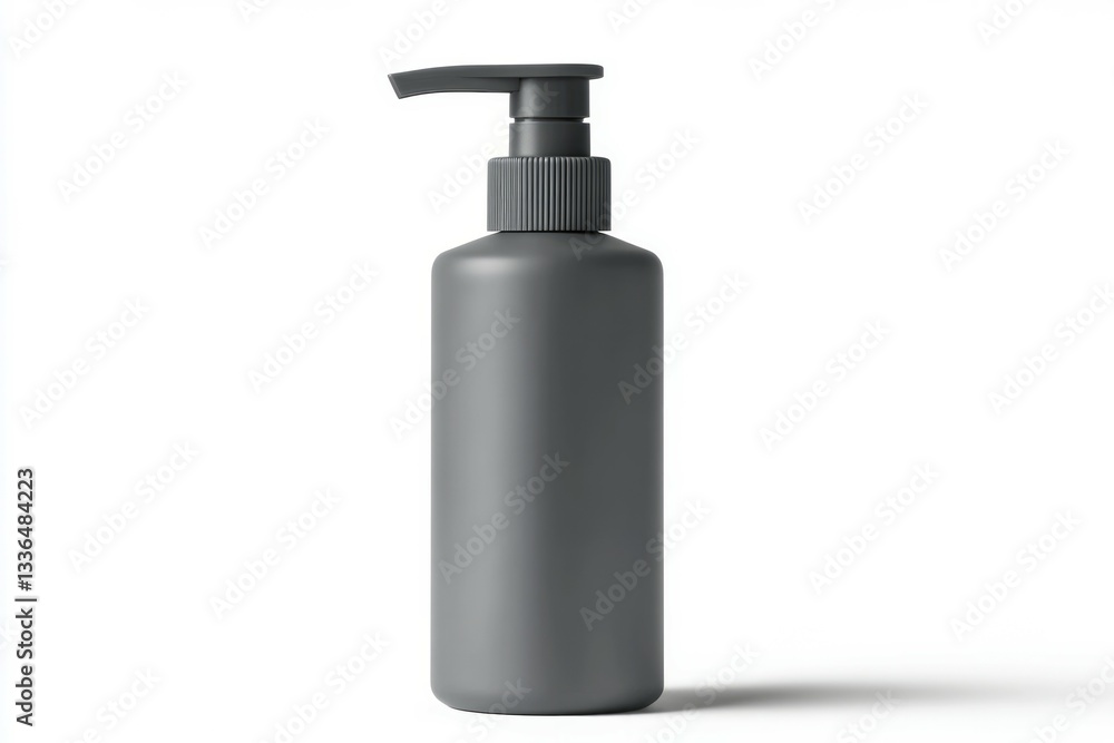Black pump bottle on solid white background. Neural network AI generated Black pump bottle on solid white background. Neural network AI generated